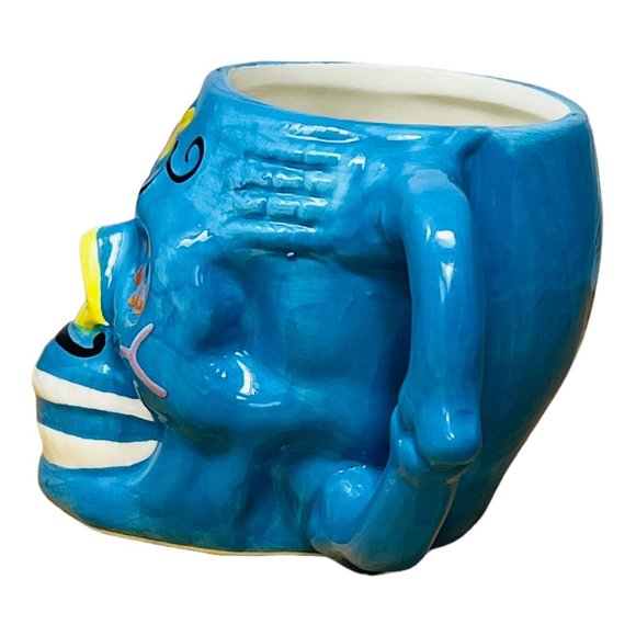 Pappasito's Cantina Day of The Dead 3D Skull Mug Blue EUC - Picture 8 of 12